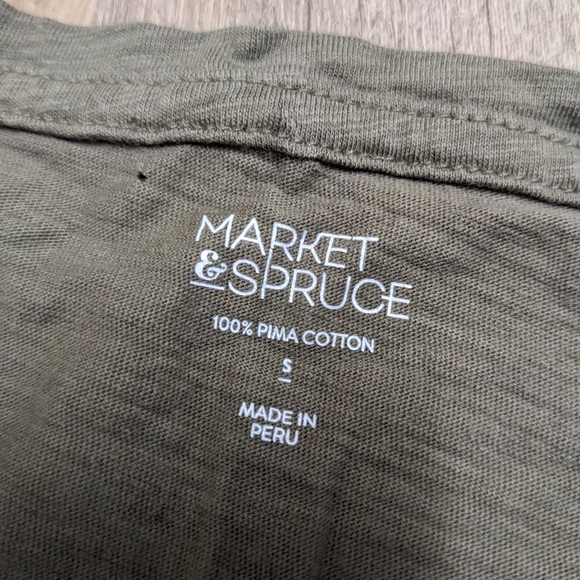 Market & Spruce Olive Green Tee Shirt - Picture 2 of 3